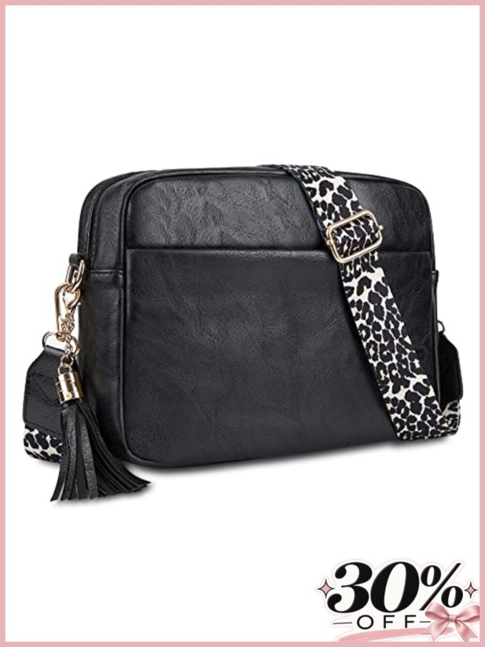 PU Leather Crossbody Bag Zipper Shoulder Camera Purse